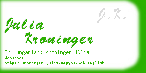 julia kroninger business card